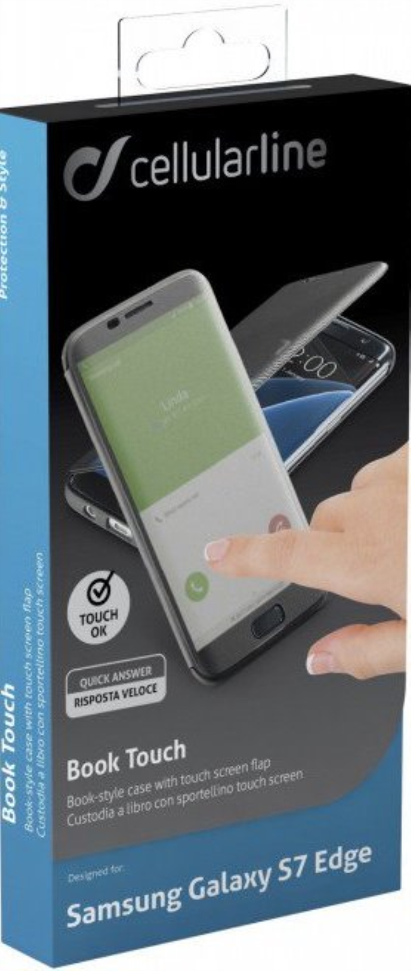 CELLULARLINE Custodia cover per Samsung Galaxy S7 Edge Cellular Line Book Touch nero